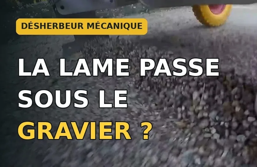 lame passe sous le gravier